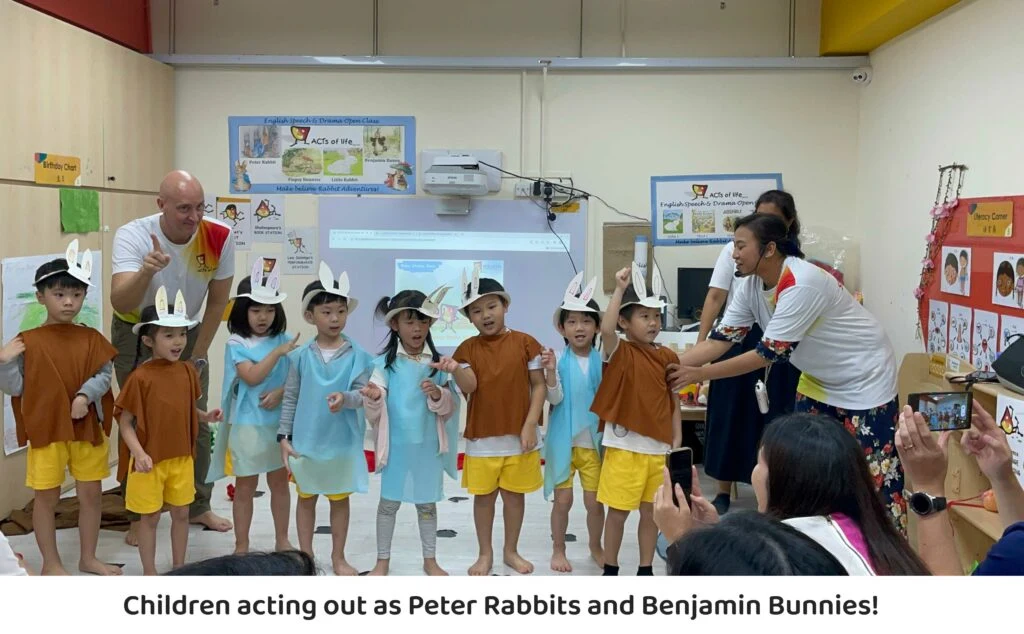 Children performing Peter Rabbit in an Acts of Life classroom